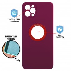 Capa para iPhone 12 Pro Max - Case Silicone Safe Glass Vinho
